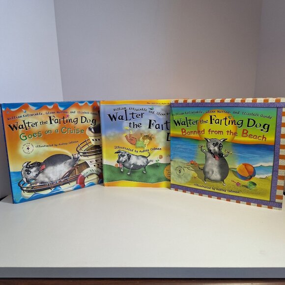 3 Walter The Farting Dog Book Lot Goes on a Cruise Banned from the Beach Colman - Picture 9 of 9